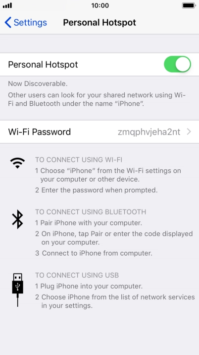 Press Wi-Fi Password and key in the required password.