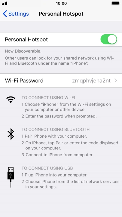 Press Wi-Fi Password and key in the required password.