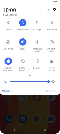 Press the settings icon.