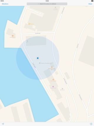 Press the search field.