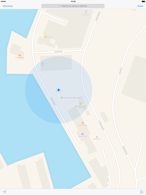 Press the search field.