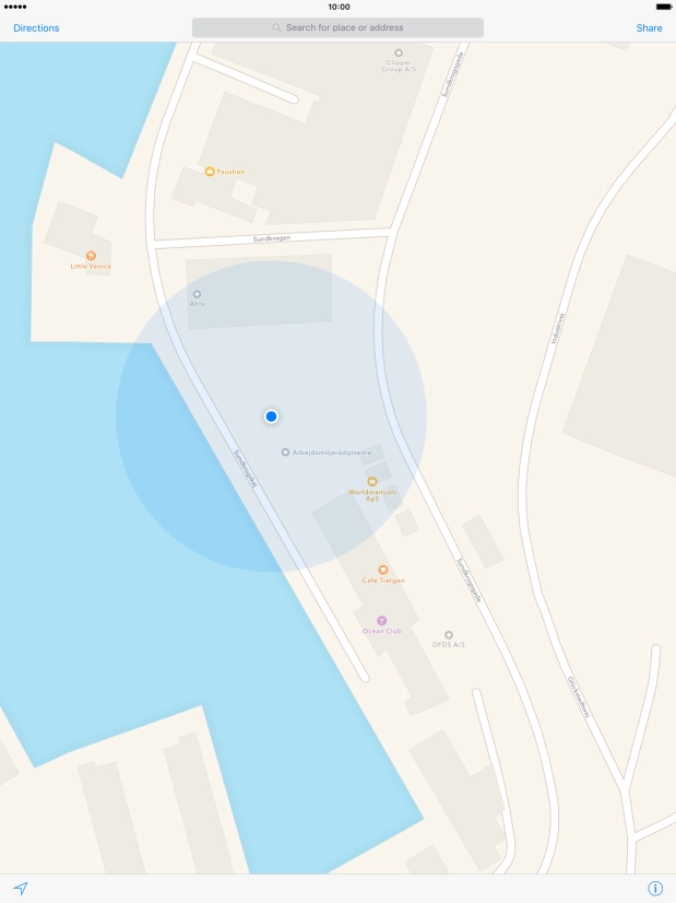 Press the search field.