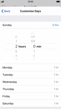 Select the required time limit.