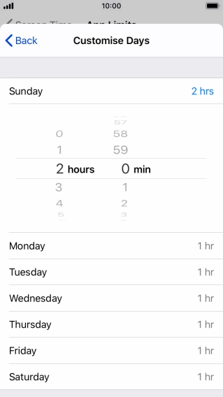 Select the required time limit.