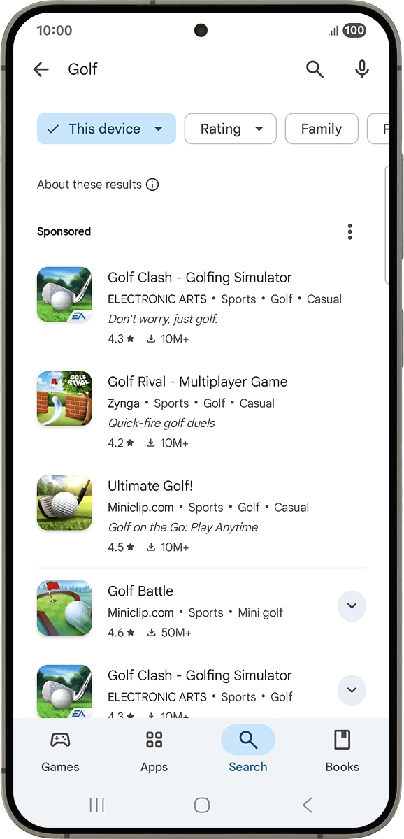 On your phone: Press the device selection drop down list.