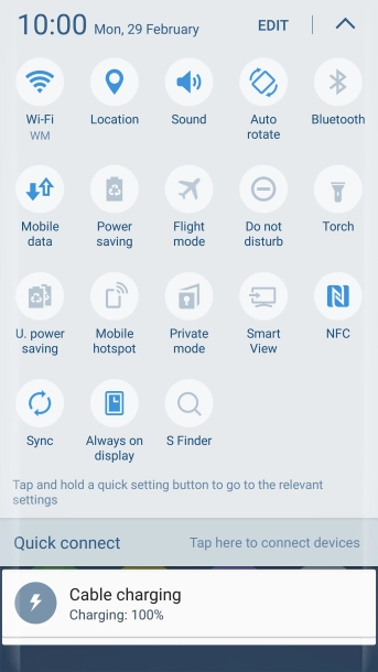 Press Mobile data to turn the function on or off.