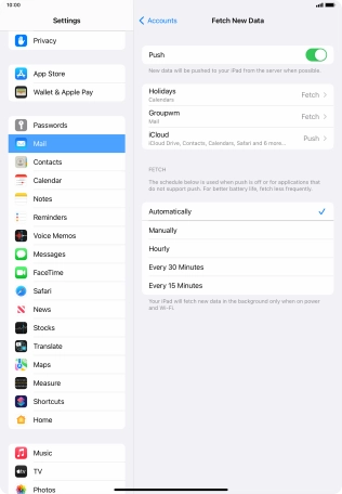 If you turn off the function, press the required setting.