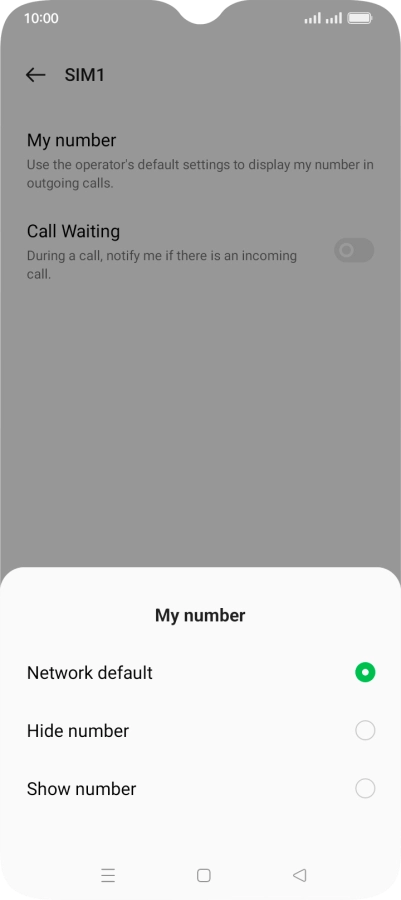 Press Show number to turn on caller identification.