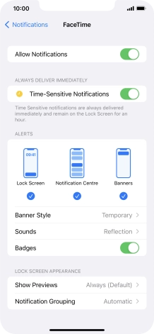 Press the indicator next to 