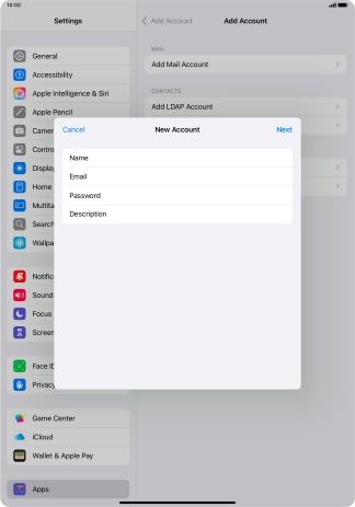 Press Description and key in the required name.