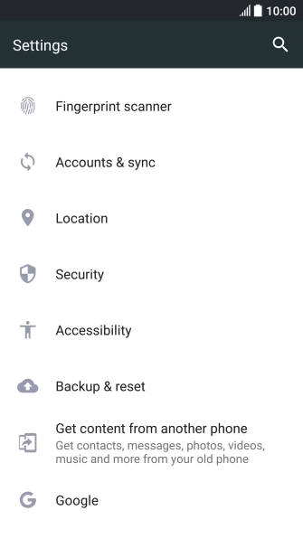 Press Backup & reset.
