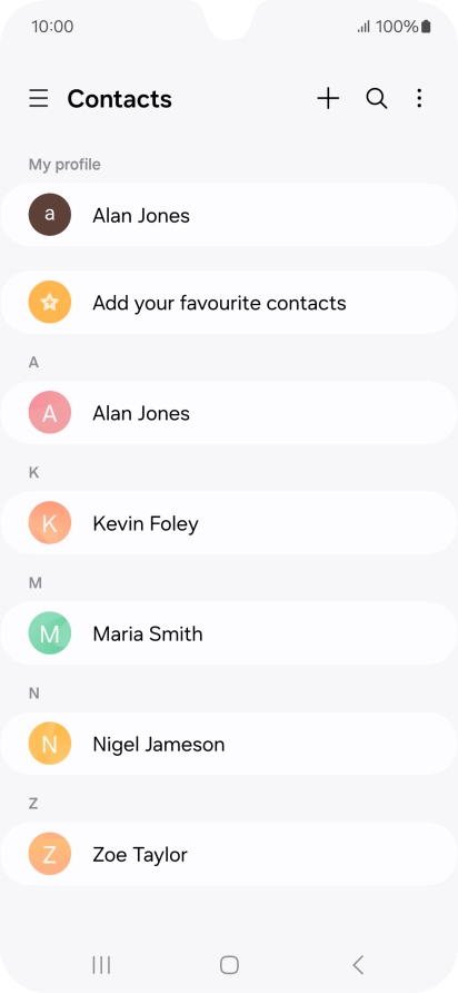 Press the new contact icon.
