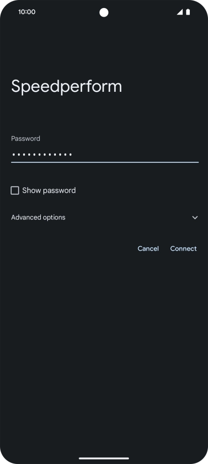 Key in the password for the Wi-Fi network and press Connect.