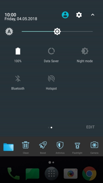 Briefly press the battery icon.