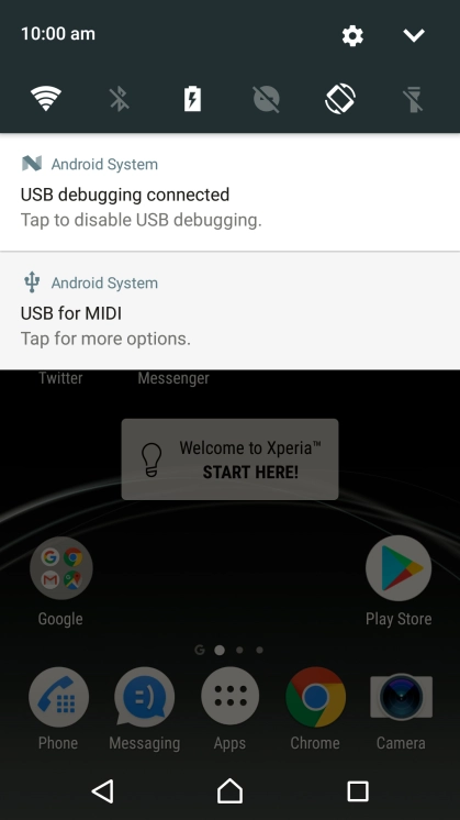 Press the settings icon.