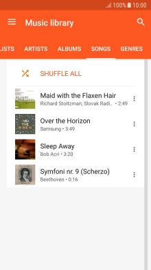 Press the required audio file.