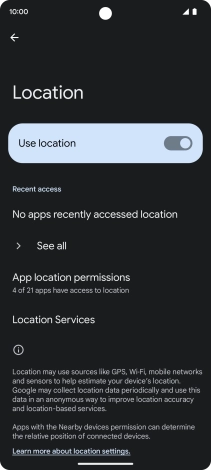Press App location permissions.
