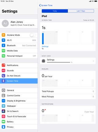 Press Last 7 Days to see your use for the past week.