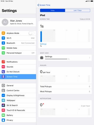 Press Last 7 Days to see your use for the past week.