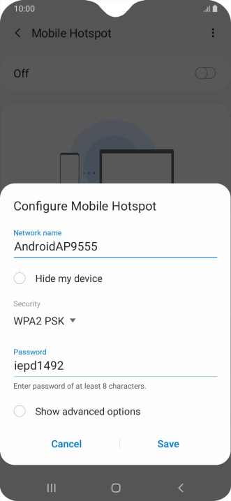 Press the field below 