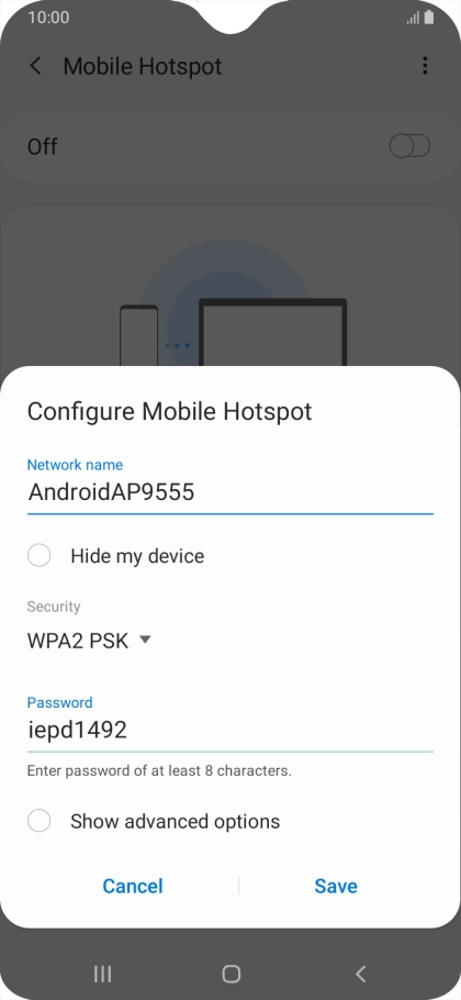 Press the field below 