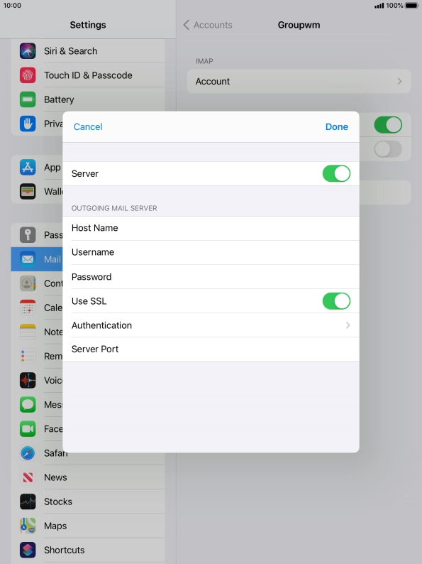 Press the indicator next to 