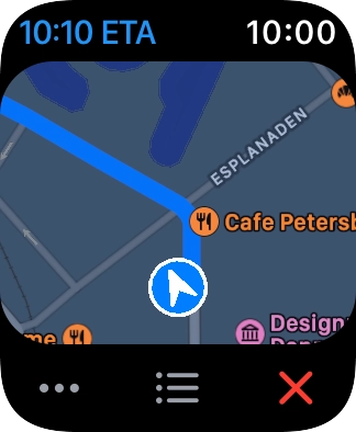 Turn the Digital Crown to zoom in or out on the map.