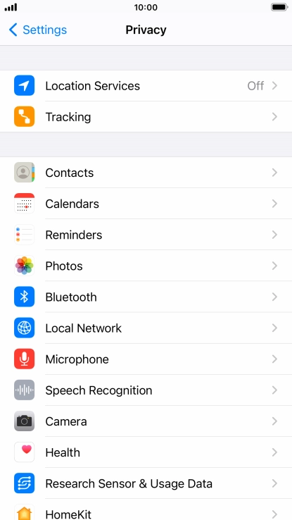 Press Location Services.