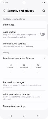 Press More security settings.
