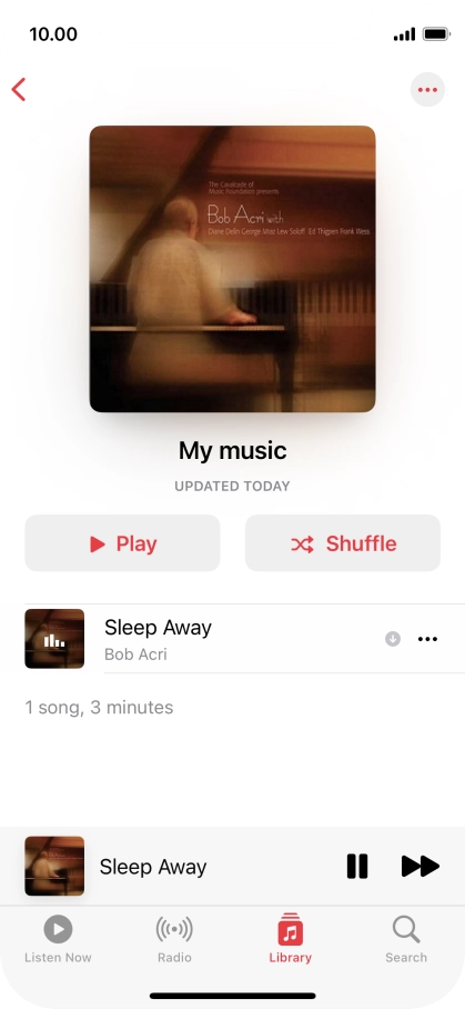 Press the song title.