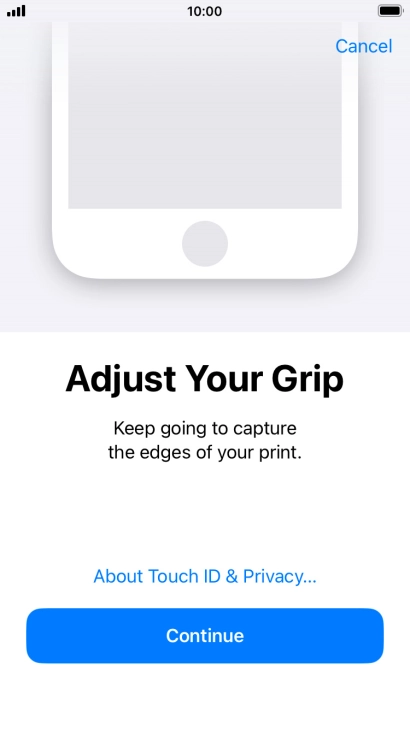 Press Continue. If you haven't previously selected a phone lock code, key in a code of your own choice twice.