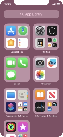 Press the required app.