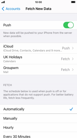 Press the indicator next to 