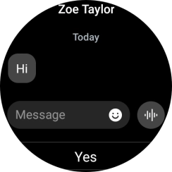 Press the record message icon and follow the instructions on the screen to record and send the required reply.