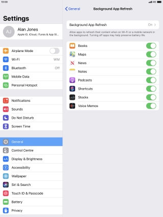 Press Background App Refresh.