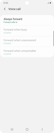 Press the required divert type.
