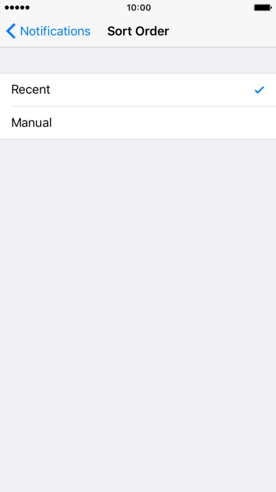 Press Recent to sort notifications by time.