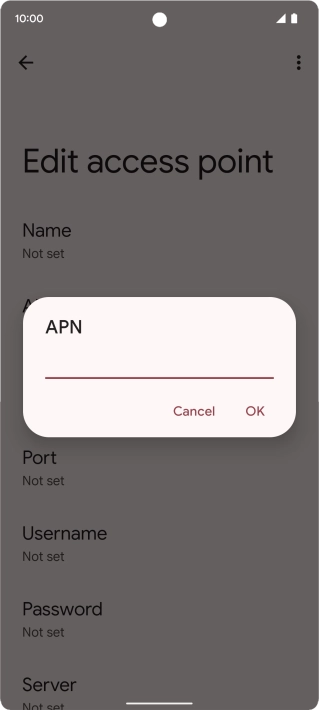 Key in live.vodafone.com and press OK.