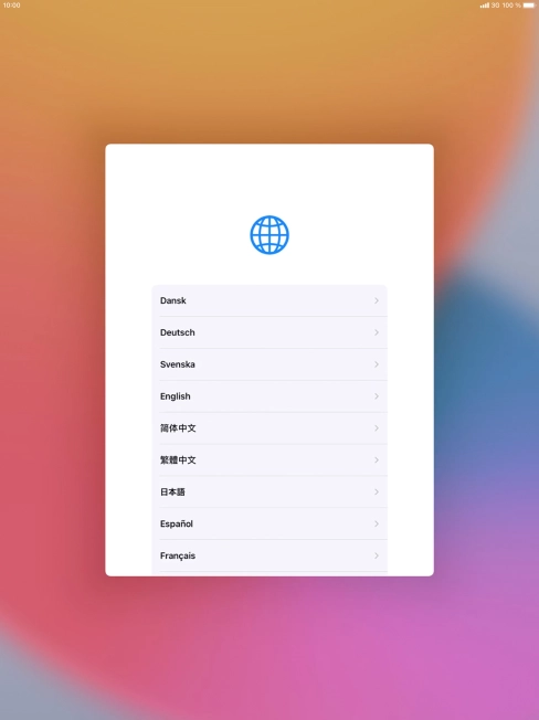 Press the required language.