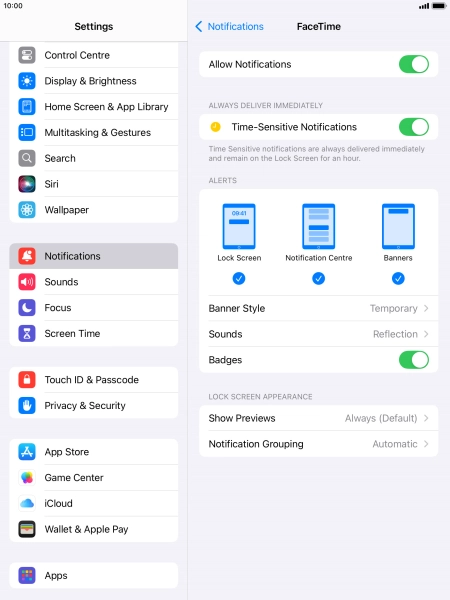 Press the indicator next to 