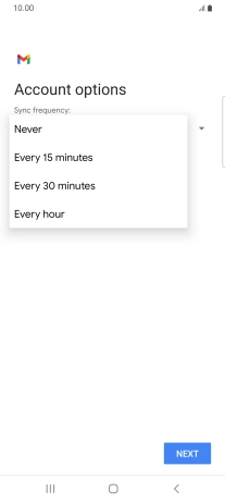 Press the required setting.