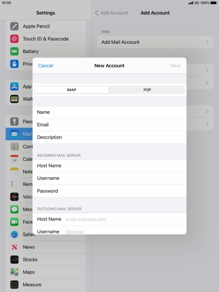 Press Host Name and key in the name of your email provider's outgoing server. Please note that if you can't send email messages when using your email provider's outgoing server, key in smtp.vodafone.net.au (Vodafone's outgoing server).