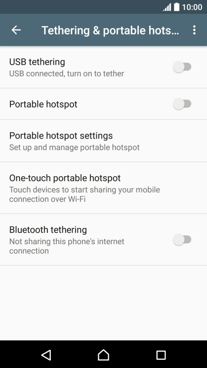Press Portable hotspot settings.