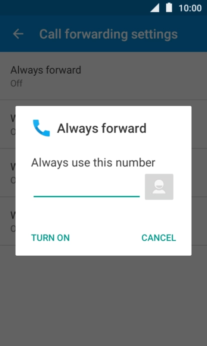 Key in +61414121121 and press TURN ON.