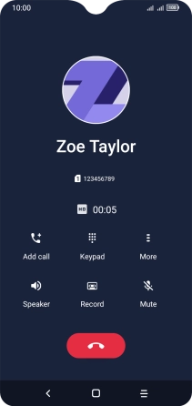 Press the end call icon.