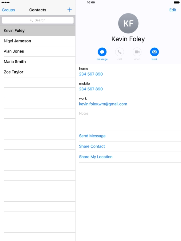 Press the new contact icon.