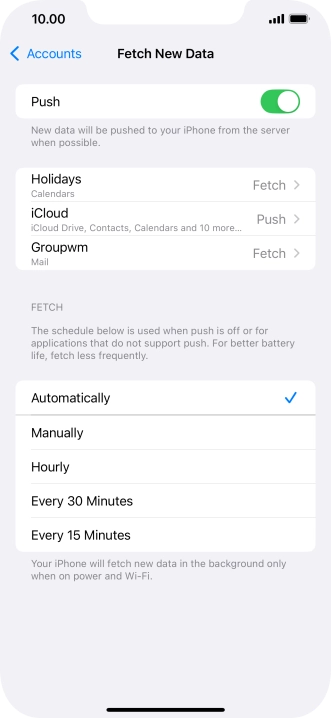 Press the indicator next to 