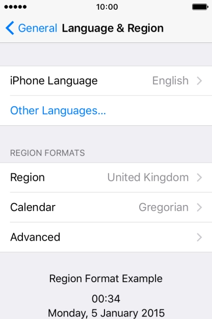 Press iPhone Language.