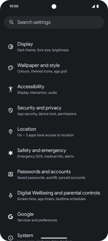 Press Passwords and accounts.
