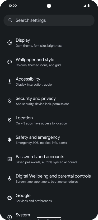 Press Passwords and accounts.